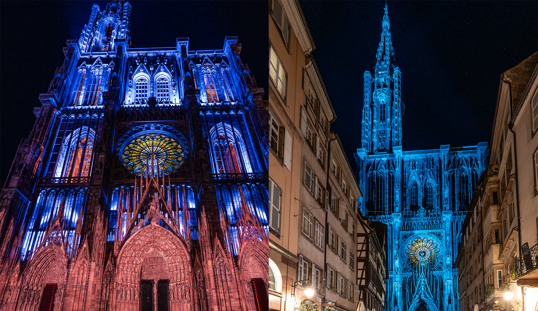 Das illuminierte Straßburger Münster.