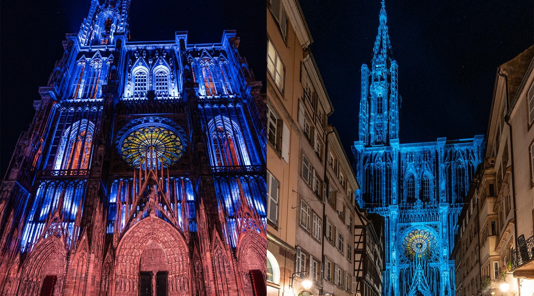 Das illuminierte Straßburger Münster.