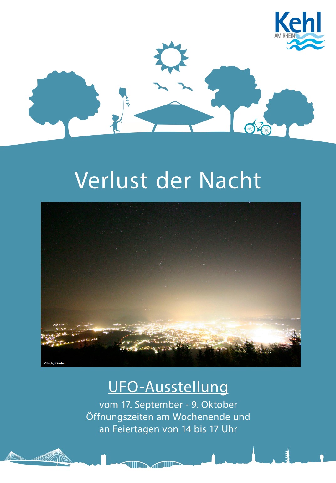 Ankündigungsposter der UFO-Ausstellung: Verlust der Nacht